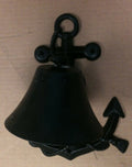 Cast iron antique black anchor wall hanger w/bell