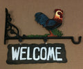 Cast iron rooster welcome hanging sign cd-1267
