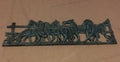 Cast iron antique green wild horses wall hanger