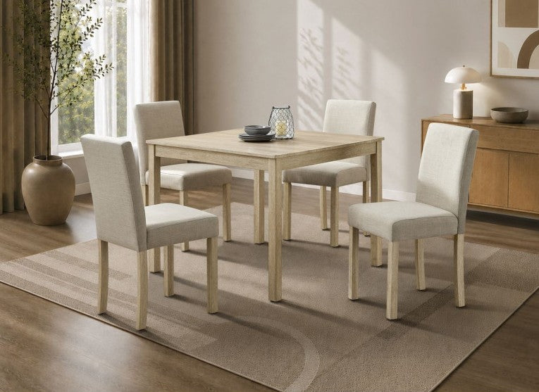 Best Master 5-Piece Light Oak 39" Square Dining Table Set – CD070