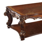 Acme 82002 Astoria grand esmeralda vendome cherry finish wood carved accents square coffee table