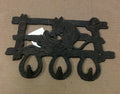 Cast iron horse saddle and hat triple hook wall hanger