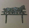 Cast iron two horses garden stake