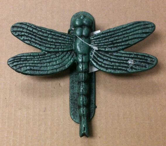 Cast iron antique teal dragon fly door knocker