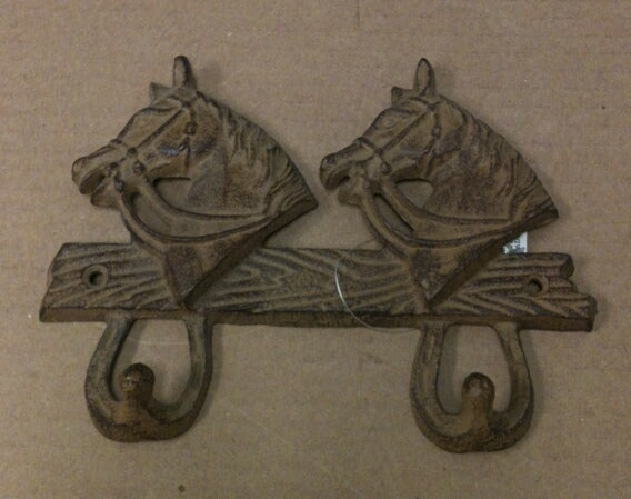 Cast iron double horse hook wall hanger