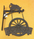 Cast iron cowboy welcome wall hanger