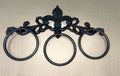 chidph-1139 Cast iron 3 ring fler de lis towel holder wall decor rack hanger