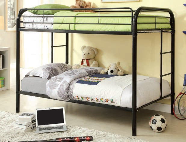 CM-BK1032BK Zoomie kids bunce jackson twin over twin black metal frame bunk bed