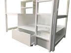 CM-BK828WH Callistus white finish wood twin loft bed with workstation