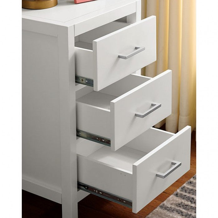 CM-BK970 Cassidy white finish wood twin loft bunk bed with bookcase , desk and drawers