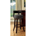 CM-BR6252GY Set of 2 lynsey gray linen like fabric and dark oak finish wood bar stools
