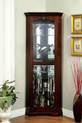 CM-CR133 Darby home co gallaher ortley dark walnut finish wood corner storage curio cabinet