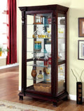 CM-CR134 Astoria grand ansel tulare dark cherry finish wood sliding front door storage curio cabinet