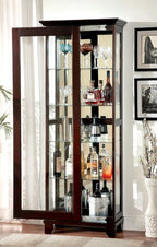CM-CR135 Darby home co gallaher ludden dark walnut finish wood sliding front door storage curio cabinet