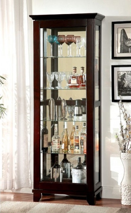 CM-CR135 Darby home co gallaher ludden dark walnut finish wood sliding front door storage curio cabinet