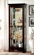 CM-CR135 Darby home co gallaher ludden dark walnut finish wood sliding front door storage curio cabinet