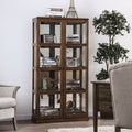 CM-CR140A Gracie oaks rehkop oak finish wood storage curio with 2 cabinet doors