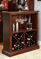 CM-CR142-142BT Voltaire dark cherry finish wood bar table and curio cabinet