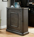 CM-CR142GY-BT Voltaire gray finish wood bar unit wine bottle rack and glass racks