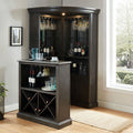 CM-CR142GY-142GY-BT Voltaire gray finish wood bar table and curio cabinet