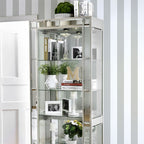CM-CR150 Darby home co gallaher carrollton silver glass and mirror storage curio cabinet
