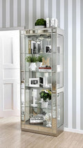 CM-CR150 Darby home co gallaher carrollton silver glass and mirror storage curio cabinet