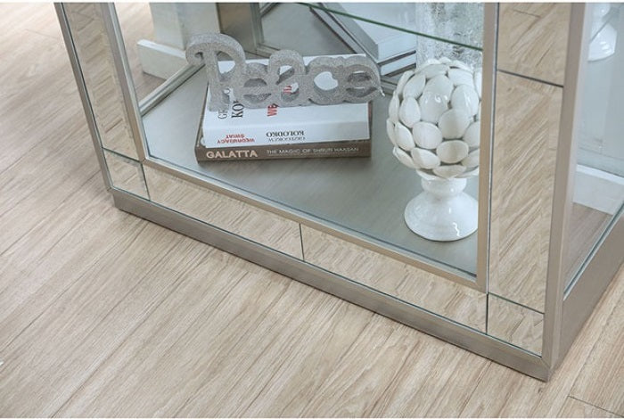 CM-CR150 Darby home co gallaher carrollton silver glass and mirror storage curio cabinet