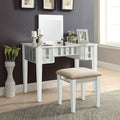CM-DK6385WH 2 pc Rosdorf park salyer joyce white finish wood make up bedroom vanity set