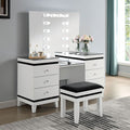 CM-DK824WH 3 pc Rosdorf park sheffield madonna two tone white and black finish wood make up bedroom vanity set