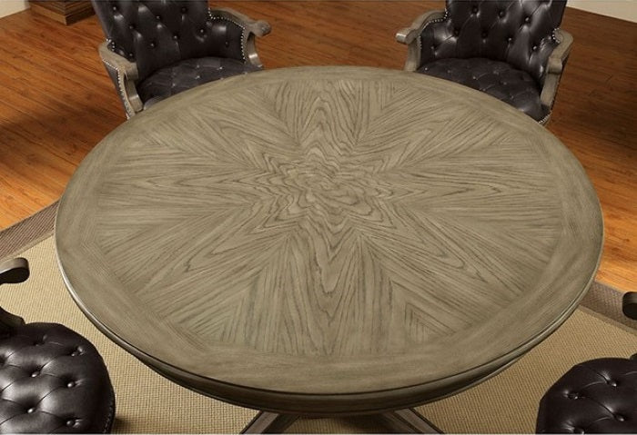 CM-GM357T 5 pc Williams import Co. yelena gray finish wood round poker game / dining table set