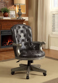 CM-GM357AC Yelena gray finish wood contemporary style poker game / dining chair with casters