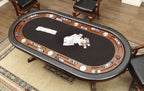 CM-GM367CH 7 pc melina brown cherry finish wood contemporary style oval poker game/ dining table set