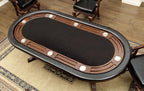 CM-GM367CH 7 pc melina brown cherry finish wood contemporary style oval poker game/ dining table set