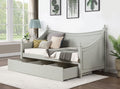 CM1477GY House of Hampton lycoris light grey finish wood twin day bed poster design finials