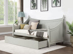 CM1477GY House of Hampton lycoris light grey finish wood twin day bed poster design finials