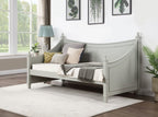 CM1477GY House of Hampton lycoris light grey finish wood twin day bed poster design finials