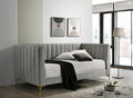 CM1930LG  House of Hampton Neoma light grey flannelette fabric upholstered twin day bed modern style