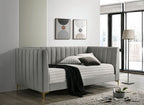 CM1930LG  House of Hampton Neoma light grey flannelette fabric upholstered twin day bed modern style