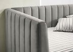 CM1930LG  House of Hampton Neoma light grey flannelette fabric upholstered twin day bed modern style