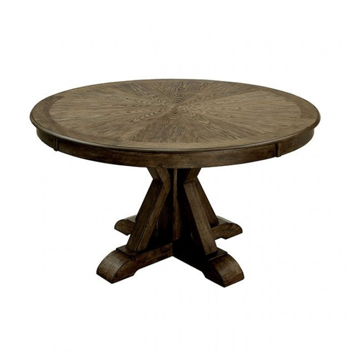 CM3014RT-5PC 5 pc One allium way lowell julia rustic natural tone finish 54" round dining table set