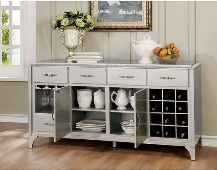 CM3020-SV Orren ellis denieul diocles silver finish wood dining sideboard server console table