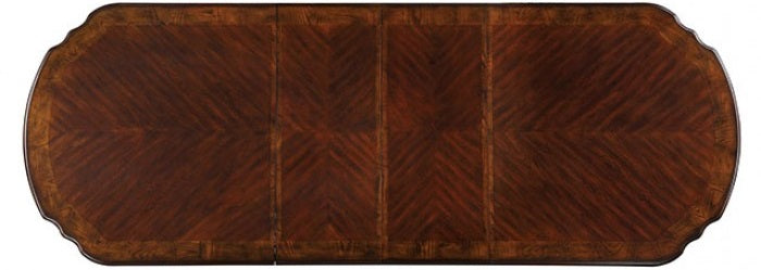 CM3144T-7PC 7 pc Rosdorf park Canyonville cherry brown finish wood double pedestal dining table set carved accents