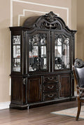 CM3146HB Lombardy traditional style walnut finish wood dining hutch and buffet cabinet