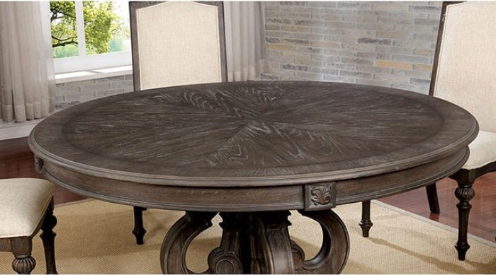 CM3150RT 7 pc August grove abbottstown arcadia rustic natural tone finish wood 60" round dining table set