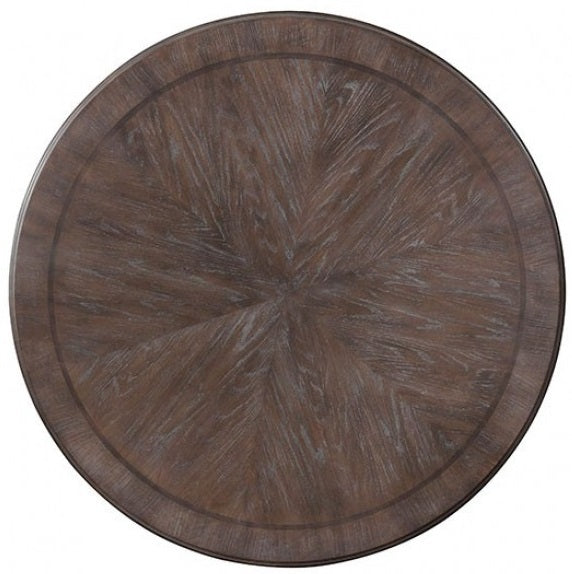 CM3150RT 7 pc August grove abbottstown arcadia rustic natural tone finish wood 60" round dining table set