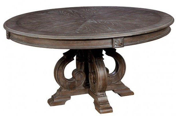 CM3150RT 7 pc August grove abbottstown arcadia rustic natural tone finish wood 60" round dining table set