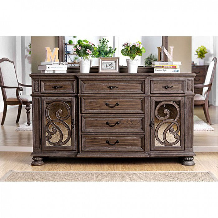 CM3150SV Arcadia rustic natural tone finish wood dining sideboard server buffet table