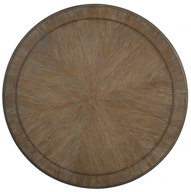 CM3150WH-RT 5 pc August grove abbottstown arcadia rustic antique white finish wood 60" round dining table set