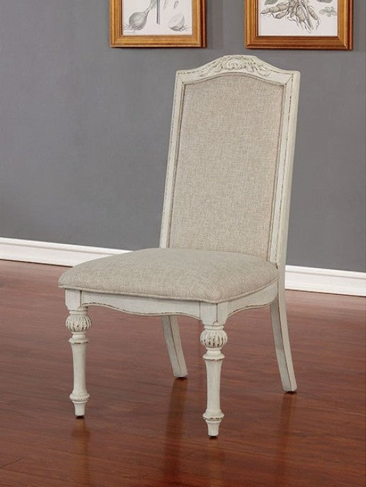 CM3150WH-SC-2PK Set of 2 august grove abbottstown arcadia antique white finish wood side chairs