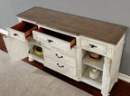 CM3150WH-SV Arcadia antique white finish wood dining sideboard server buffet table